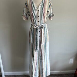 Caslon Stripe Linen Jumpsuit Womens